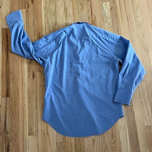 Tailorbyrd collection solid blue button down‎ long sleeve shirt small cotton - Picture 4 of 4